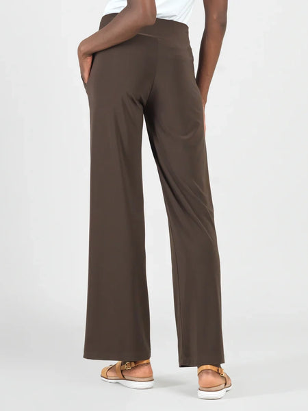Signature Wide Leg Pocket Pant Brown by Clara Sun Woo