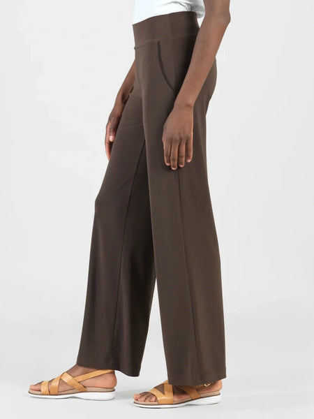 Signature Wide Leg Pocket Pant Brown by Clara Sun Woo