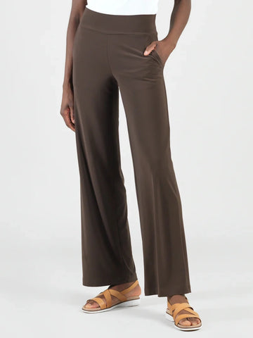 Signature Wide Leg Pocket Pant Brown by Clara Sun Woo
