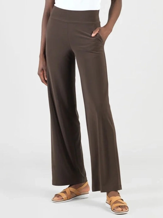 Signature Wide Leg Pocket Pant Brown by Clara Sun Woo