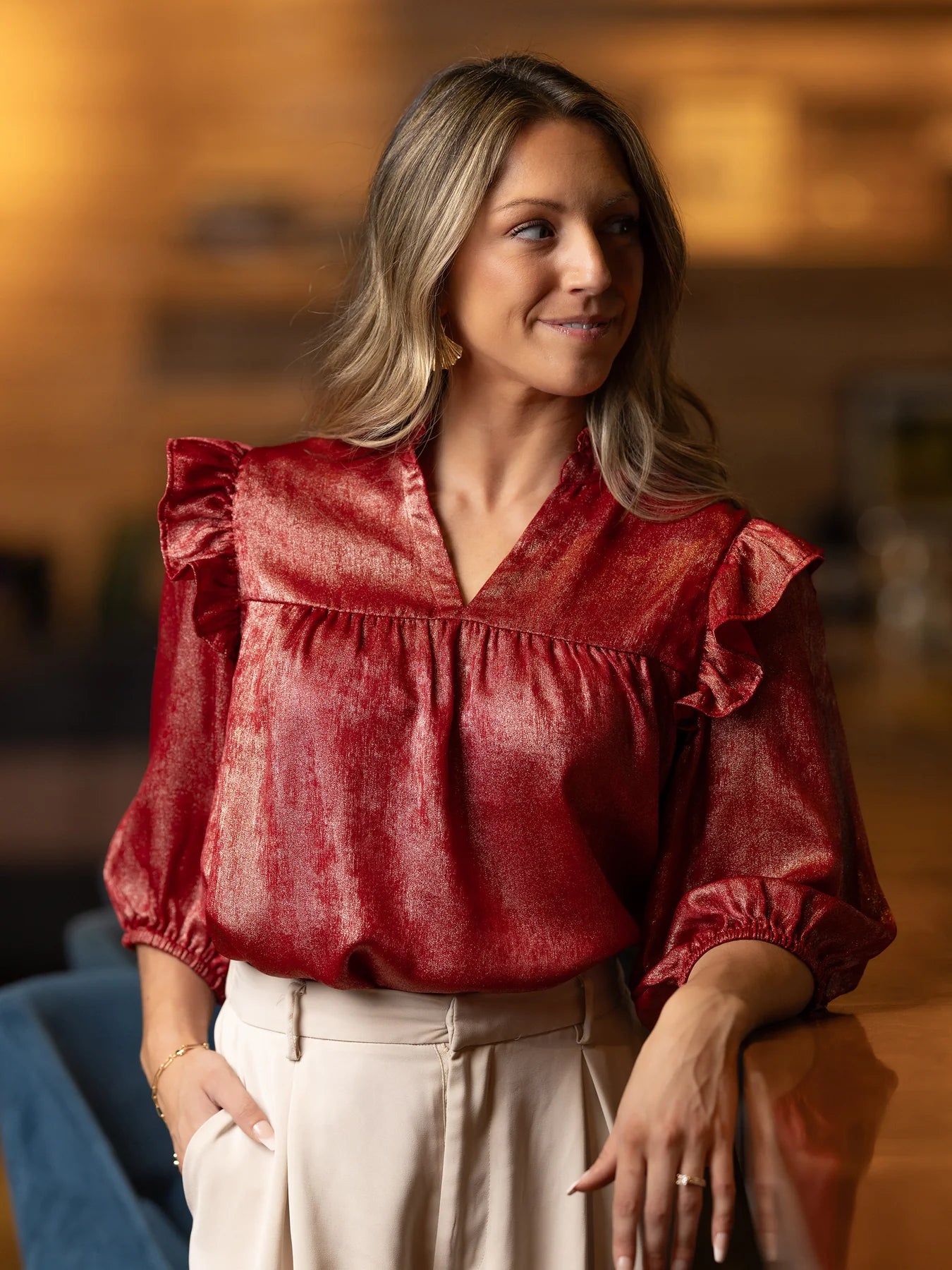 Parker Frosted Cranberry Top by Michelle McDowell