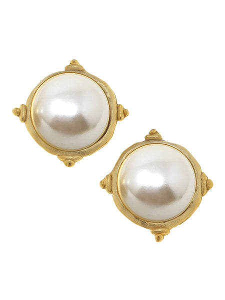 Pearl Cab Studs by Susan Shaw