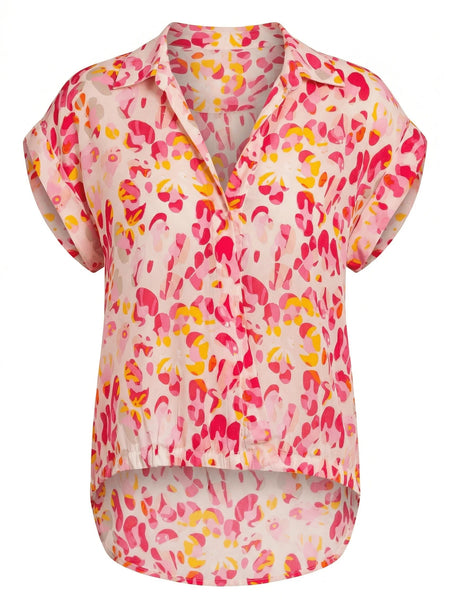 Printed Wrap Blouse Pink Safari by APNY