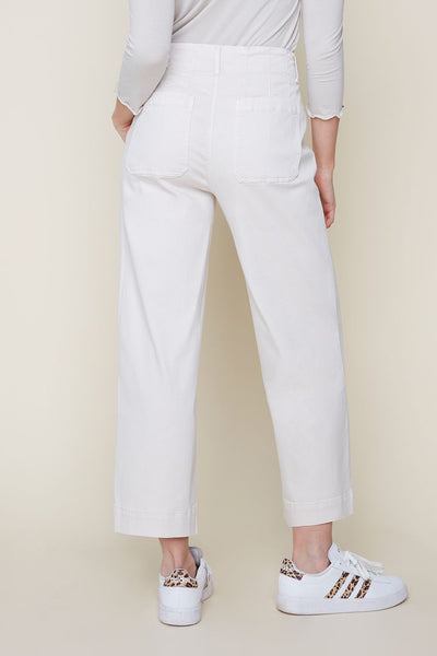 Woven Wide Leg Pant Oyster by Renuar