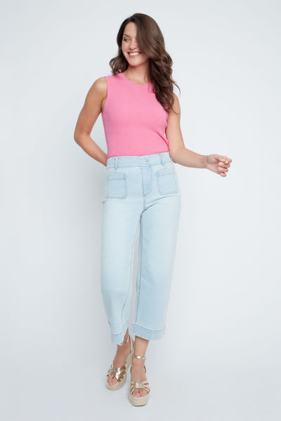 Cropped Denim Pant Bleach by Multiples