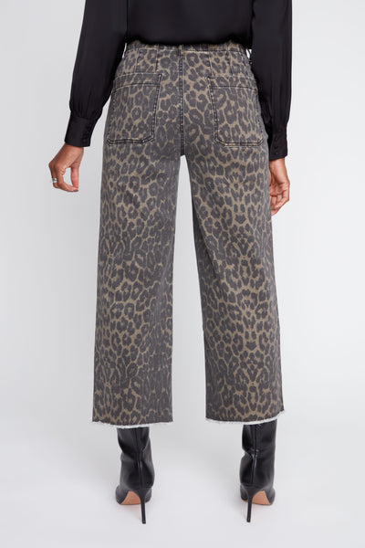 Leopard Wide Leg Crop Jean by Renuar