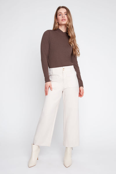 Cropped Wide-Leg Pants Oyster by Renuar