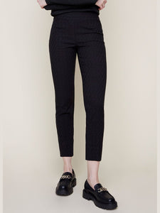 Textured Ankle Pant Black by Renuar