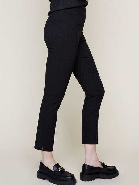 Textured Ankle Pant Black by Renuar