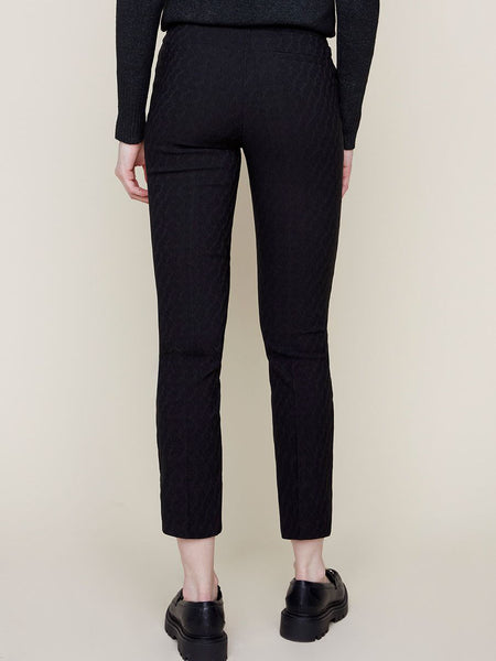 Textured Ankle Pant Black by Renuar