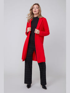 Brushed Knit Long Jacket Scarlet by Renuar