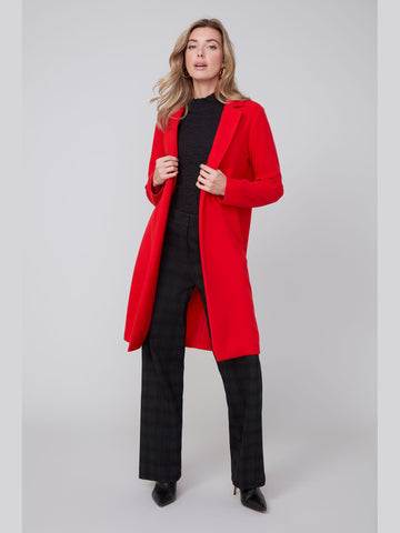Brushed Knit Long Jacket Scarlet by Renuar