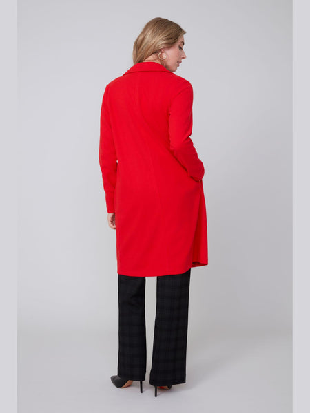 Brushed Knit Long Jacket Scarlet by Renuar