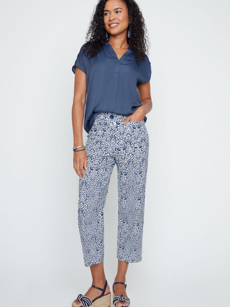 Short Sleeve Airflow Blouse Indigo by Renuar