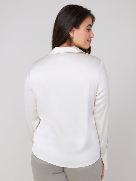 Waffle Texture Woven Blouse Oyster by Renuar