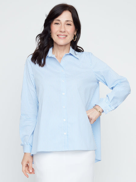 Striped Button Up Blue by Renuar