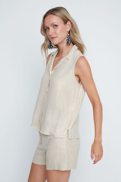 Gold Shimmer Sleeveless Top by Renuar