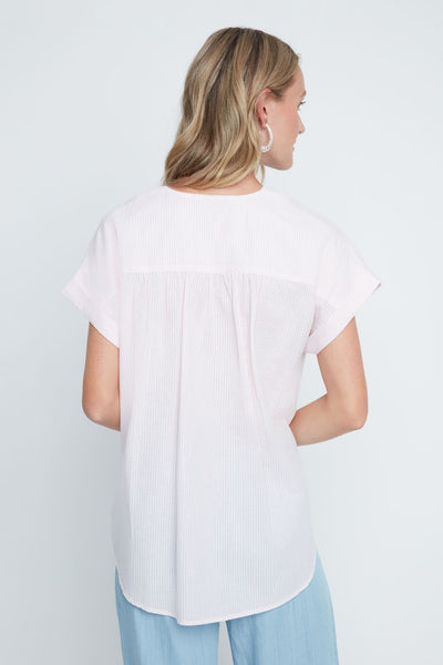 Light Pink Seersucker Top by Renuar