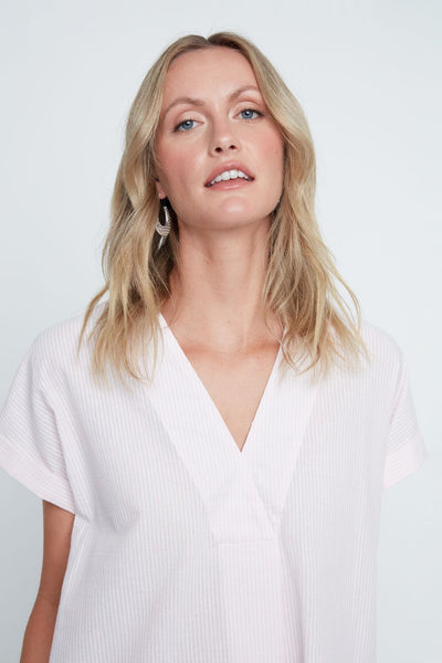 Light Pink Seersucker Top by Renuar