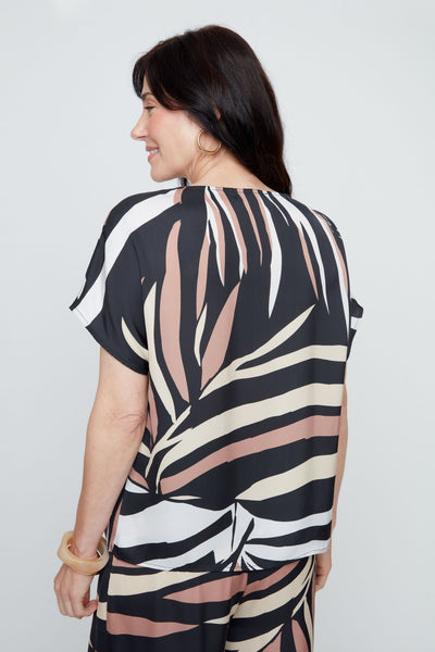 Mocha Print Top by Renuar