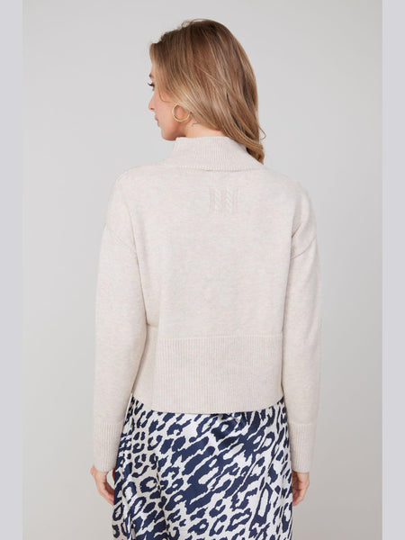 Knitted Comfy Yarn Sweater Heather Oyster by Renuar