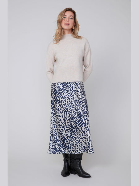 Knitted Comfy Yarn Sweater Heather Oyster by Renuar