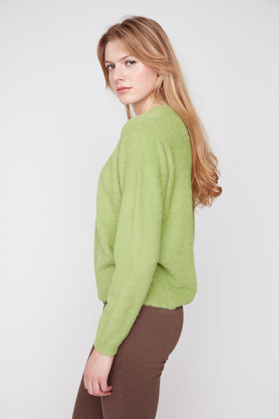 Soft Fuzzy Sweater Green by Renuar