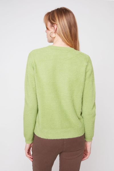 Soft Fuzzy Sweater Green by Renuar