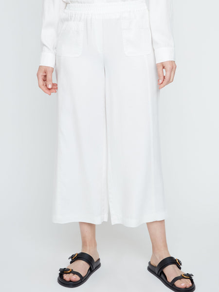 Wide Leg Crop Pant Creme by Renuar