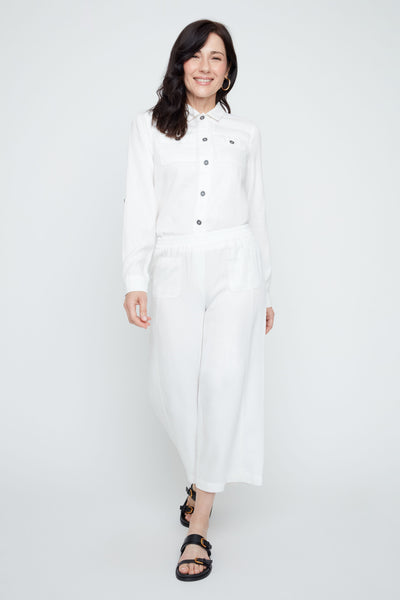 Wide Leg Crop Pant Creme by Renuar