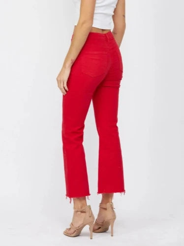 High Rise Ankle Flare Husker Red by Mica Denim