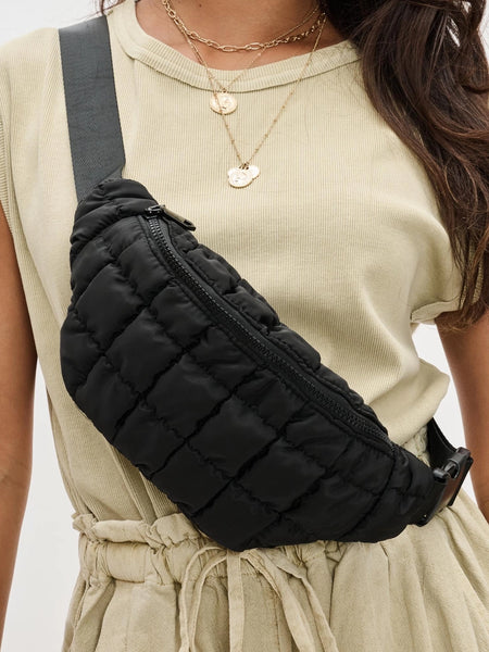 Resurgence Quilted Puffer Nylon Belt Bag by Sol & Solene