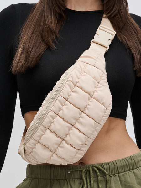 Resurgence Quilted Puffer Nylon Belt Bag by Sol & Solene