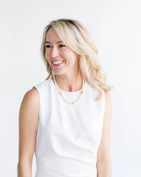 Bailey Necklace Pearl Gold by Susan Shaw