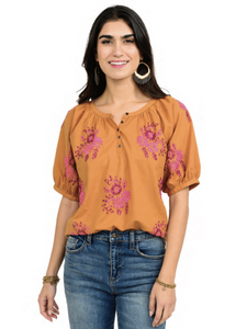 Nita Embroidered Top Copper by Ivy Jane