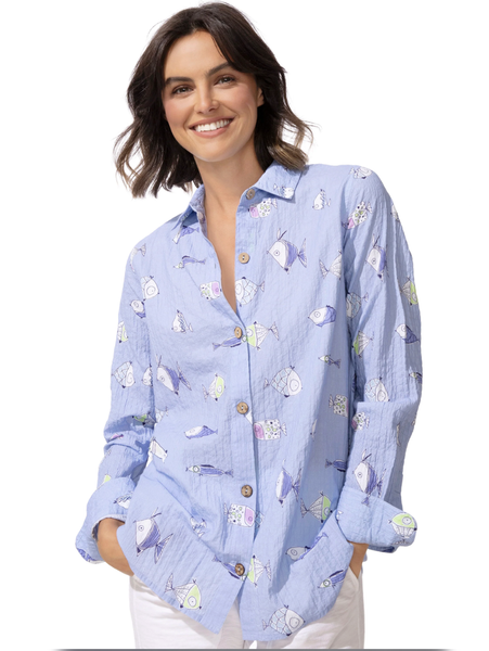 Tropical Fish Pool Party Blouse by Escape
