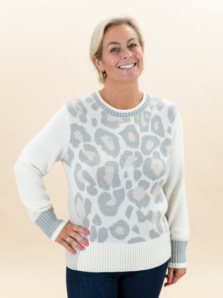 Animal Print Sweater in Oyster by Tribal