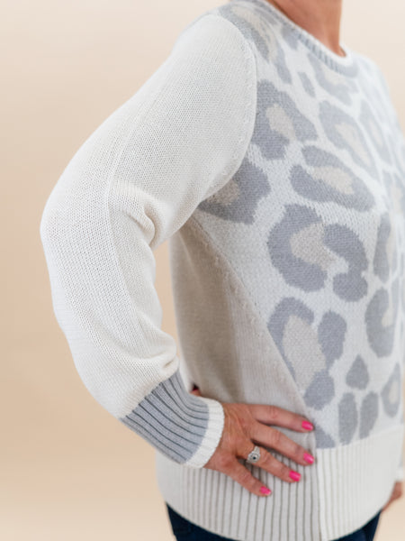 Animal Print Sweater in Oyster by Tribal