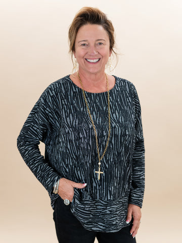 Gray Wave Top by Shannon Passero