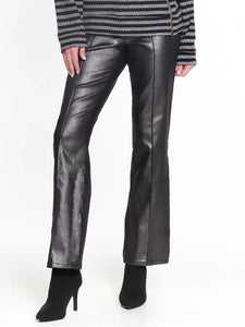 Foil Printed Bootcut Jean Silver Frost by Tru Luxe