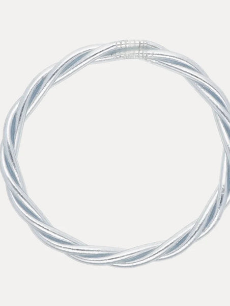 Twist All Weather Bangle Silver by BudhaGirl