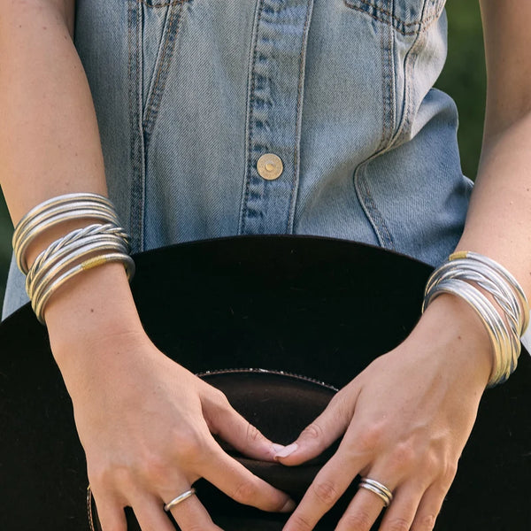 Twist All Weather Bangle Silver by BudhaGirl
