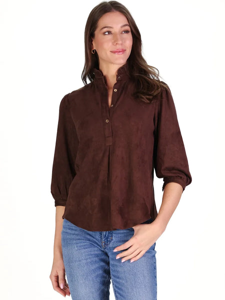 Suede Mekenzie Top Chicory by Duffield Lane