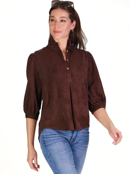 Suede Mekenzie Top Chicory by Duffield Lane