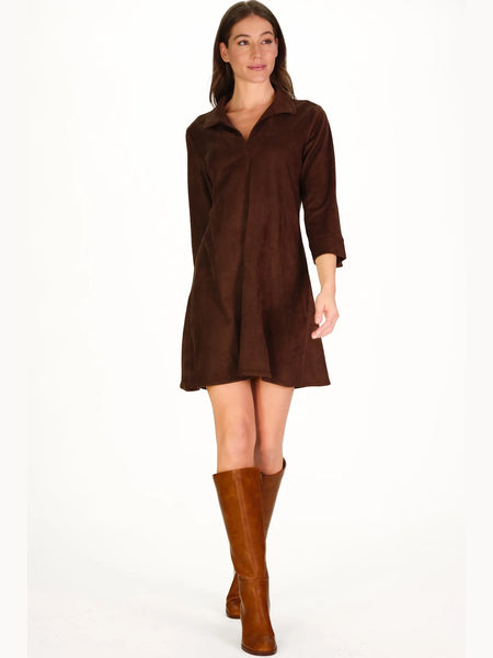 Suede Victoria Dress Chicory by Duffield Lane