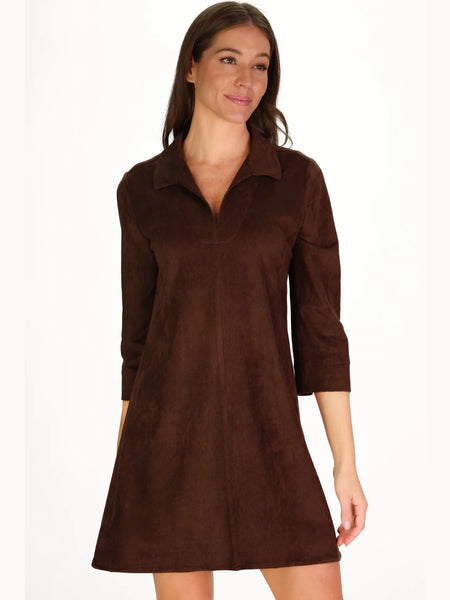 Suede Victoria Dress Chicory by Duffield Lane