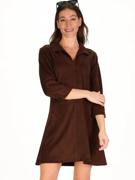 Suede Victoria Dress Chicory by Duffield Lane