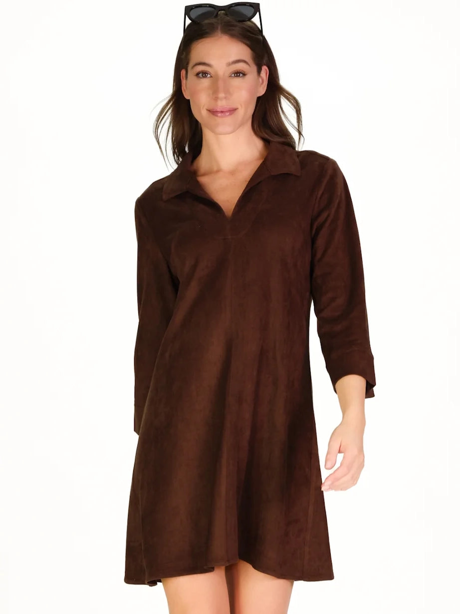 Suede Victoria Dress Chicory by Duffield Lane