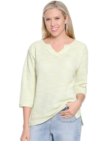 Notch Neck Textured Knit by Tru Luxe