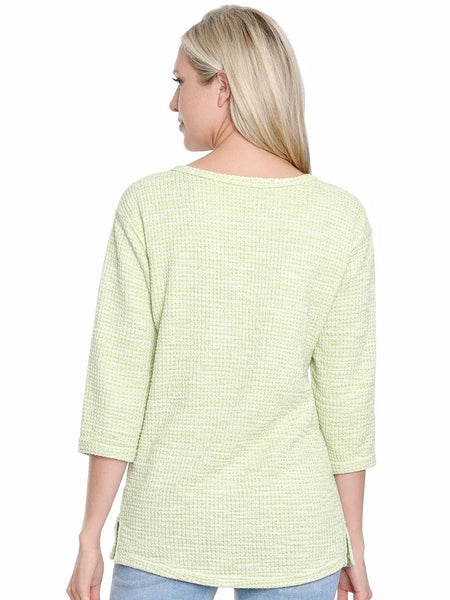 Notch Neck Textured Knit by Tru Luxe